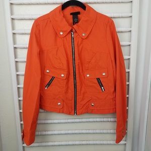 Lane Bryant | Orange Waist Length Moto Jacket